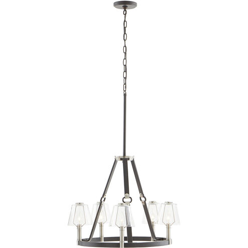 Armstrong Grove 5 Light 25 inch Espresso with Satin Nickel Chandelier Ceiling Light