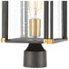 Vincentown 1 Light 17 inch Matte Black with Brushed Brass Outdoor Post Light