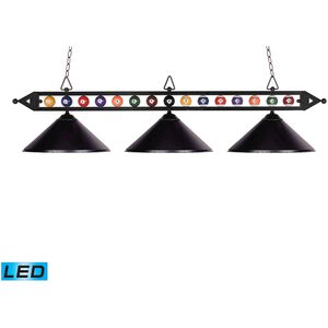 Designer Classics Linear Chandelier Ceiling Light in Multi Glass, LED