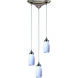 Milan 3 Light 10 inch Satin Nickel Mini Pendant Ceiling Light in Simply White Glass