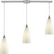 Vesta 3 Light 36 inch Satin Nickel Multi Pendant Ceiling Light in Incandescent, Linear with Recessed Adapter, Configurable