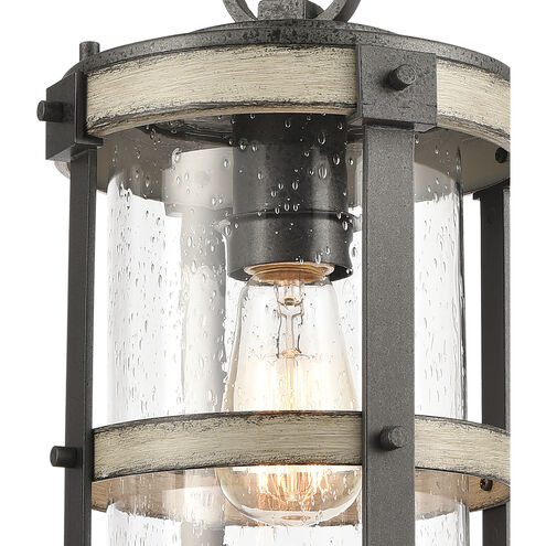 Crenshaw 1 Light 8 inch Anvil Iron with Distressed Antiqued Gray Outdoor Pendant