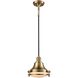 Riley 1 Light 10 inch Satin Brass Mini Pendant Ceiling Light