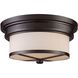 Flushmounts 2 Light 13 inch Oil Rubbed Bronze Flush Mount Ceiling Light in Incandescent