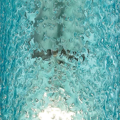 Ice Fragments 1 Light 5 inch Satin Nickel with Aqua Mini Pendant Ceiling Light