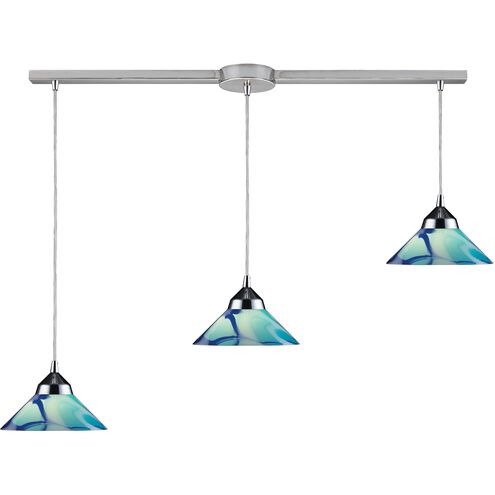 Refraction Linear Mini Pendant Ceiling Light in Carribean