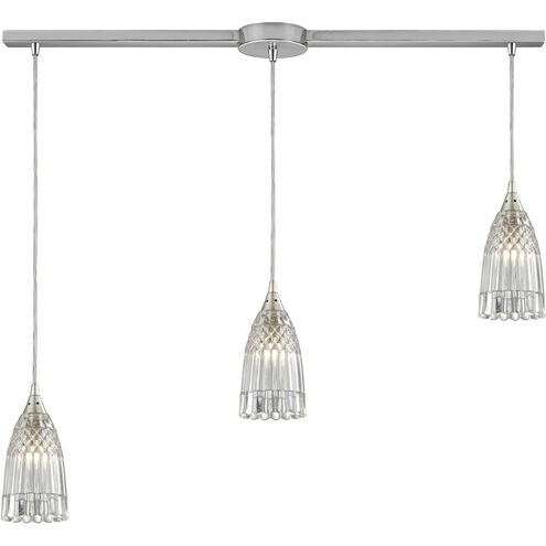 Kersey 3 Light 36 inch Satin Nickel Multi Pendant Ceiling Light, Configurable