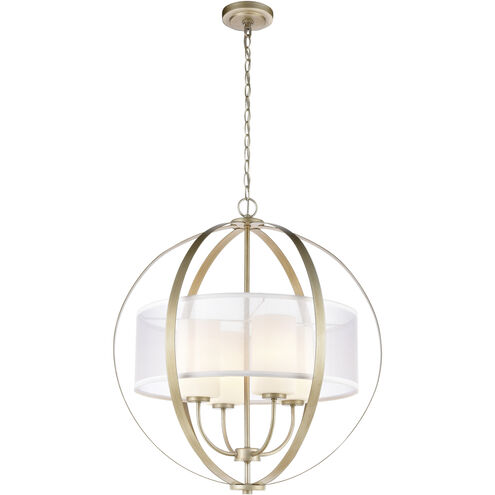 Diffusion 4 Light 24 inch Aged Silver Chandelier Ceiling Light