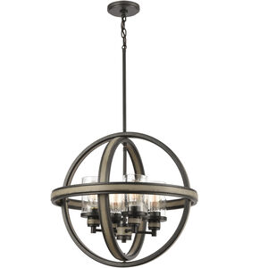 Beaufort 4 Light 21 inch Anvil Iron with Distressed Antiqued Gray Chandelier Ceiling Light