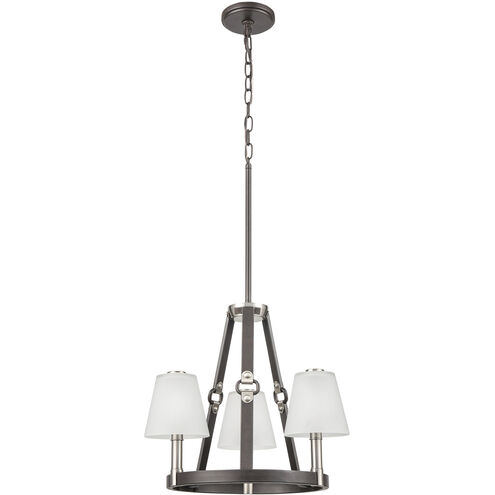 Armstrong Grove 3 Light 18 inch Espresso with Satin Nickel Chandelier Ceiling Light