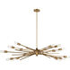 Xenia 14 Light 54 inch Matte Gold Chandelier Ceiling Light