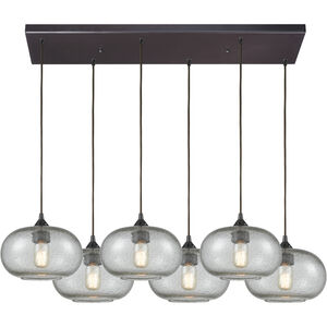 Volace 6 Light 32 inch Oil Rubbed Bronze Multi Pendant Ceiling Light in Rectangular Canopy, Configurable