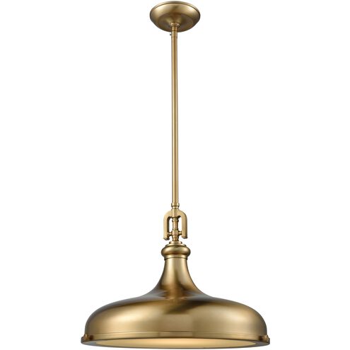 Rutherford 1 Light 18 inch Satin Brass Pendant Ceiling Light