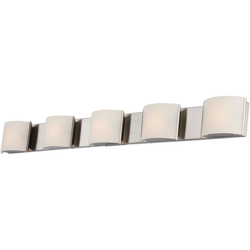 Pandora 5 Light 48 inch Polished Nickel Vanity Light Wall Light in Polished Matte Nickel