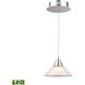 Cono 1 Light 7 inch Chrome with White Mini Pendant Ceiling Light in White Opal