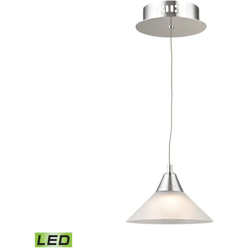 Cono 1 Light 7 inch Chrome with White Mini Pendant Ceiling Light in White Opal