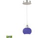 Ciotola 1 Light 6 inch Chrome with Blue Mini Pendant Ceiling Light