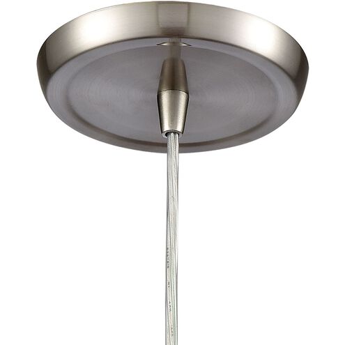 Fusion 1 Light 8 inch Satin Nickel with Silver Mini Pendant Ceiling Light in Silver Mosaic Glass