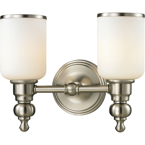 Bristol Way 2 Light 13 inch Brushed Nickel Vanity Light Wall Light in Incandescent