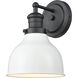 Haralson 1 Light 7 inch Charcoal with Enamel White Vanity Light Wall Light