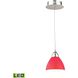 Piatto 1 Light 6 inch Chrome with Red Mini Pendant Ceiling Light