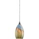 Geologic 1 Light 6 inch Satin Nickel with Multicolor Mini Pendant Ceiling Light in Incandescent