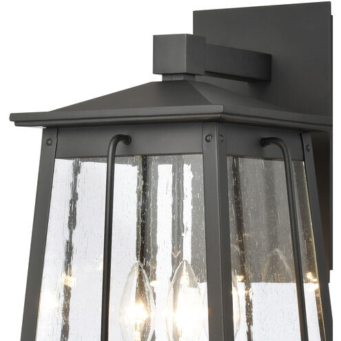 Kirkdale 3 Light 19 inch Matte Black with Natural Brass Outdoor Sconce