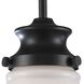 Schoolhouse 1 Light 8 inch Oil Rubbed Bronze with White Mini Pendant Ceiling Light in Incandescent