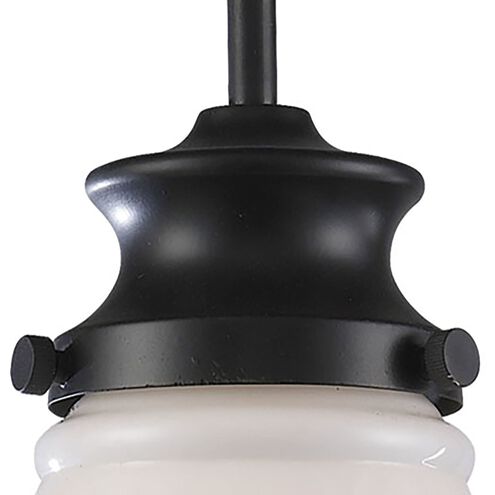 Schoolhouse 1 Light 8 inch Oil Rubbed Bronze with White Mini Pendant Ceiling Light in Incandescent