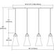 Hand Formed Glass 4 Light 46 inch Oil Rubbed Bronze Mini Pendant Ceiling Light in Linear, Linear