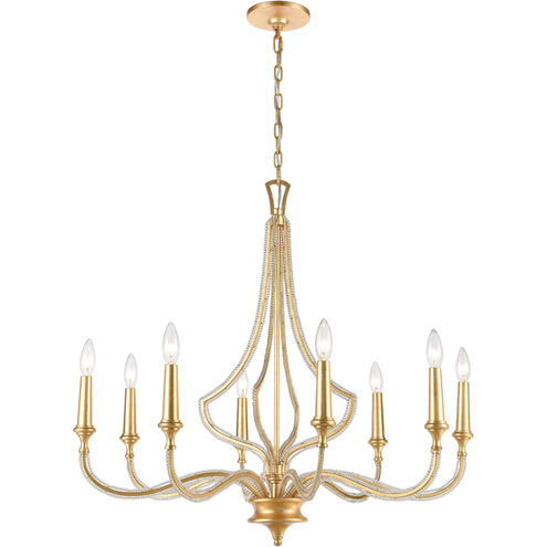 La Rochelle 8 Light 32 inch Parisian Gold Leaf Chandelier Ceiling Light