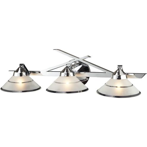 Refraction LED 25 inch Polished Chrome Vanity Light Wall Light in Etched Clear
