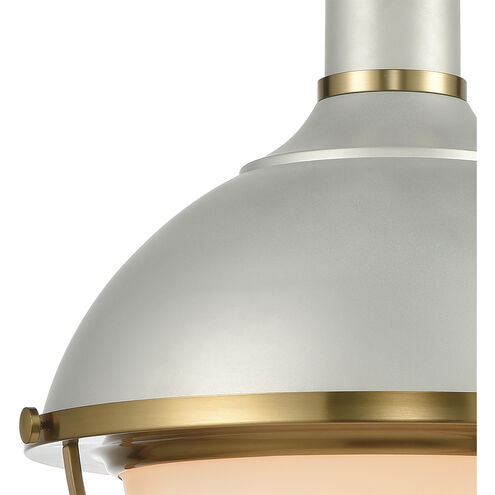 Jenna 1 Light 16 inch Satin Silver with Satin Brass Pendant Ceiling Light