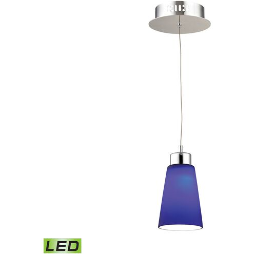 Coppa 1 Light 5 inch Chrome with Blue Mini Pendant Ceiling Light