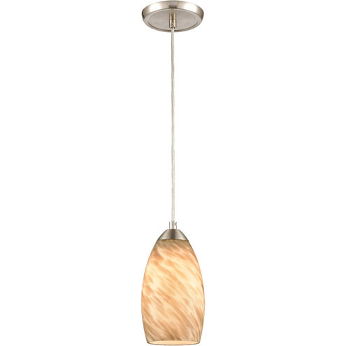 Evening Sky 1 Light 5 inch Satin Nickel Mini Pendant Ceiling Light