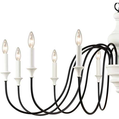 Val de Loire 12 Light 48 inch White Coral with Black Chandelier Ceiling Light