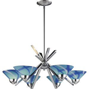 Refraction 6 Light 26 inch Polished Chrome Chandelier Ceiling Light in Carribean