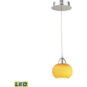 Ciotola LED 6 inch Chrome Mini Pendant Ceiling Light in Yellow