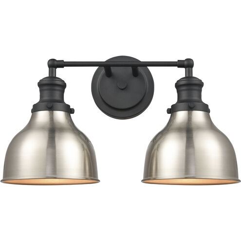 Haralson 2 Light 17 inch Charcoal with Satin Nickel Vanity Light Wall Light