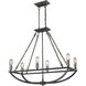 Roped In 6 Light 13 inch Silvered Graphite with Polished Nickel and Natural Chandelier Ceiling Light