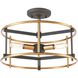 Millington 3 Light 14 inch Charcoal with Brushed Brass Semi Flush Mount Ceiling Light