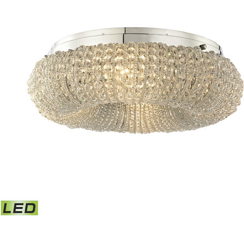 Crystal Ring LED 13 inch Polished Chrome Semi Flush Mount Ceiling Light