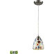 Gemstone LED 6 inch Satin Nickel Mini Pendant Ceiling Light
