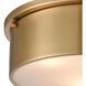 Simpson 3 Light 14 inch Satin Brass Flush Mount Ceiling Light