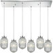 Dubois 6 Light 32 inch Polished Chrome with Clear Mini Pendant Ceiling Light