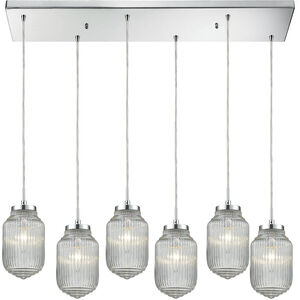 Dubois 6 Light 32 inch Polished Chrome with Clear Mini Pendant Ceiling Light