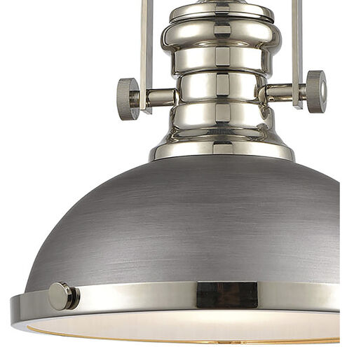 Chadwick 1 Light 13 inch Weathered Zinc with Polished Nickel Pendant Ceiling Light