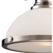 Chadwick 1 Light 13 inch Satin Nickel with White Pendant Ceiling Light in Incandescent