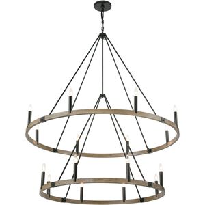 Transitions 16 Light 56 inch Oil Rubbed Bronze with Aspen Chandelier Ceiling Light