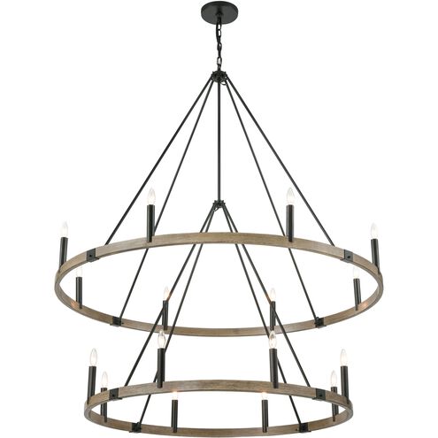 Transitions 16 Light 56 inch Oil Rubbed Bronze with Aspen Chandelier Ceiling Light